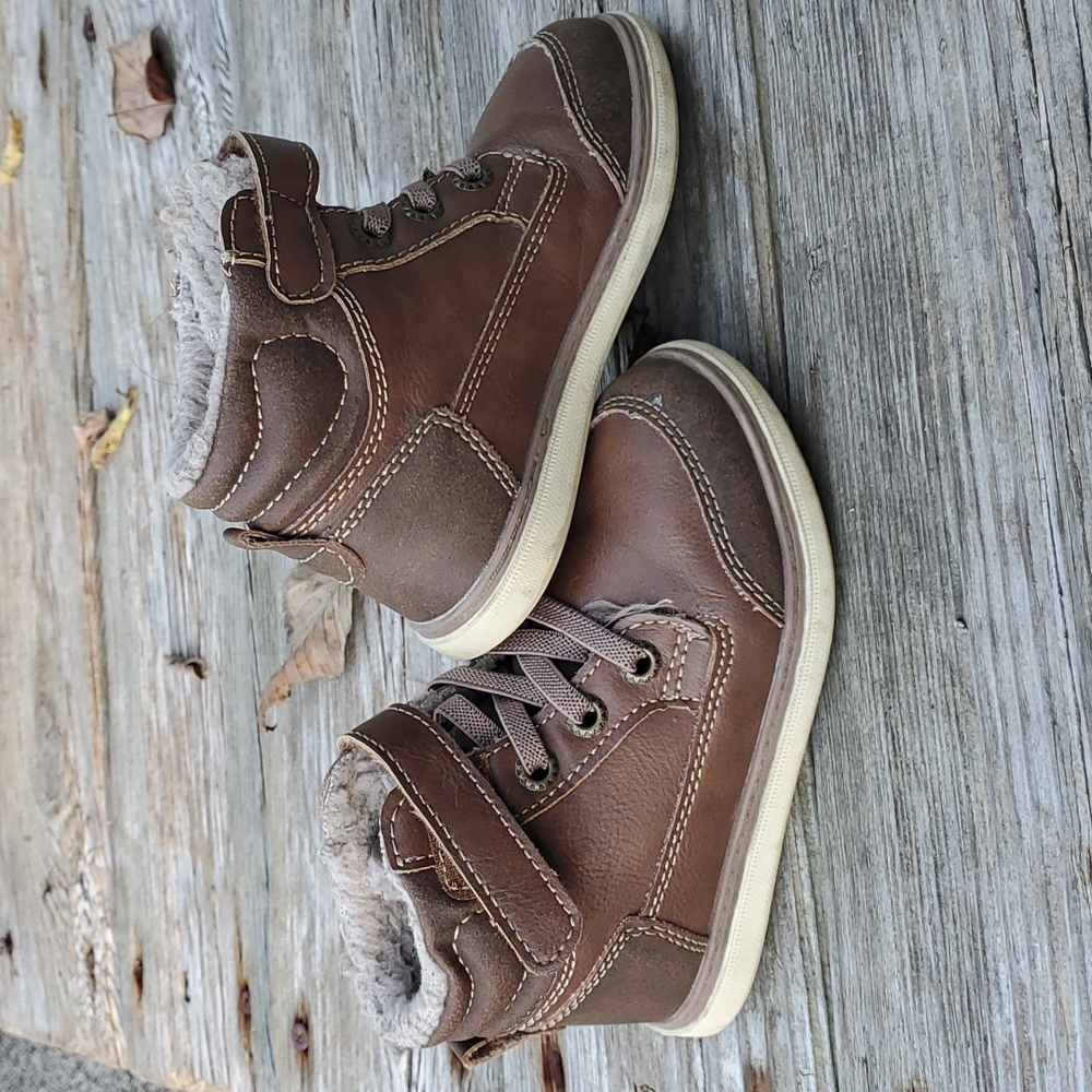 Toddlers Classy Leather Boots, Falls Creek Kids, 8s, Brown